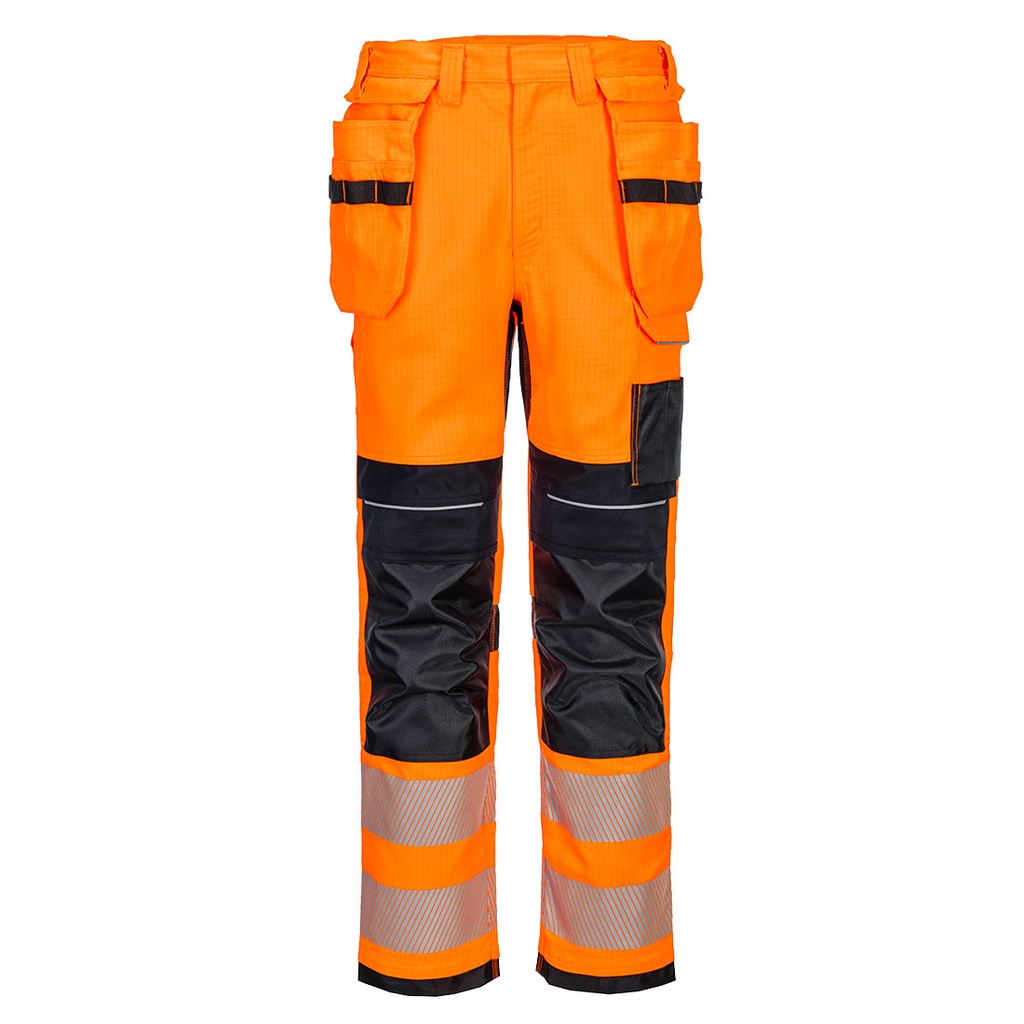 Pantaloni holster ignifughi alta visibilità arancione PW3 Modaflame classe 2 – Arancione/blu navy