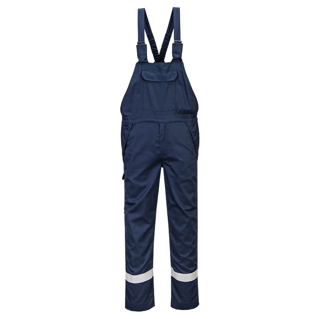 Salopette ignifuga Bizflame Work+ resistente agli agenti chimici – Blu navy chiaro