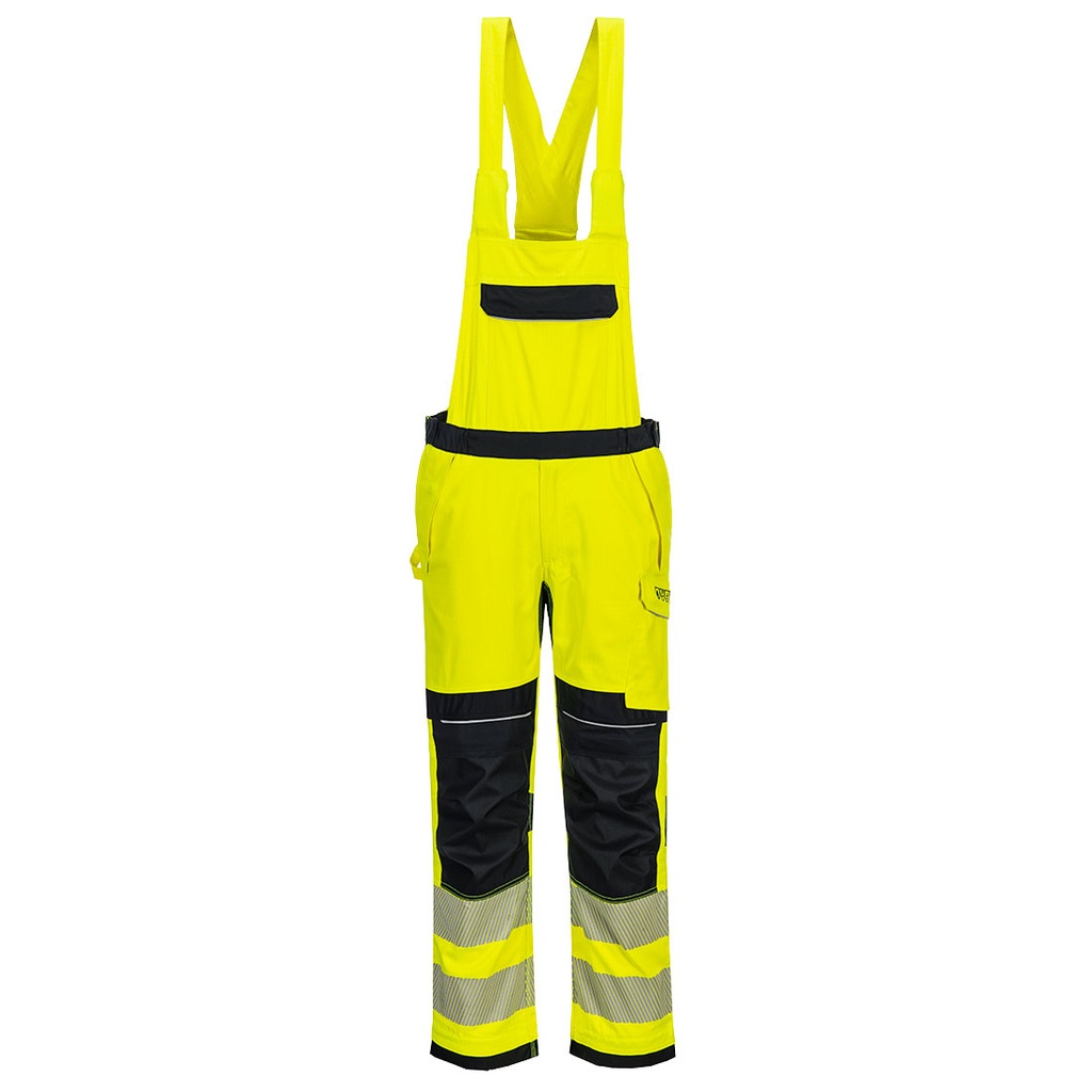 Salopette ignifuga multinorma alta visibilità PW3 Modaflame Work classe 2 – Giallo/blu navy