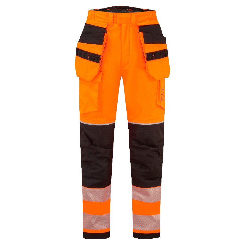 Pantaloni holster invernali ignifughi alta visibilità PW3 Modaflame Rain+ – Arancione/nero