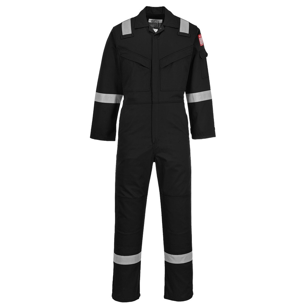 Tuta ignifuga antistatica Bizflame Work con bande riflettenti – Nero