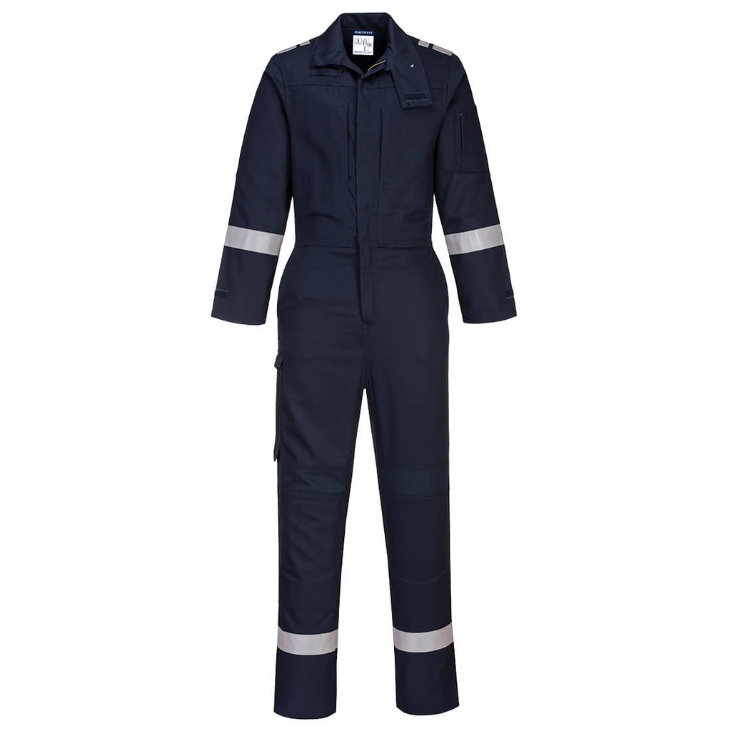 Tuta ignifuga antistatica Bizflame Work con inserti elasticizzati – Blu navy chiaro