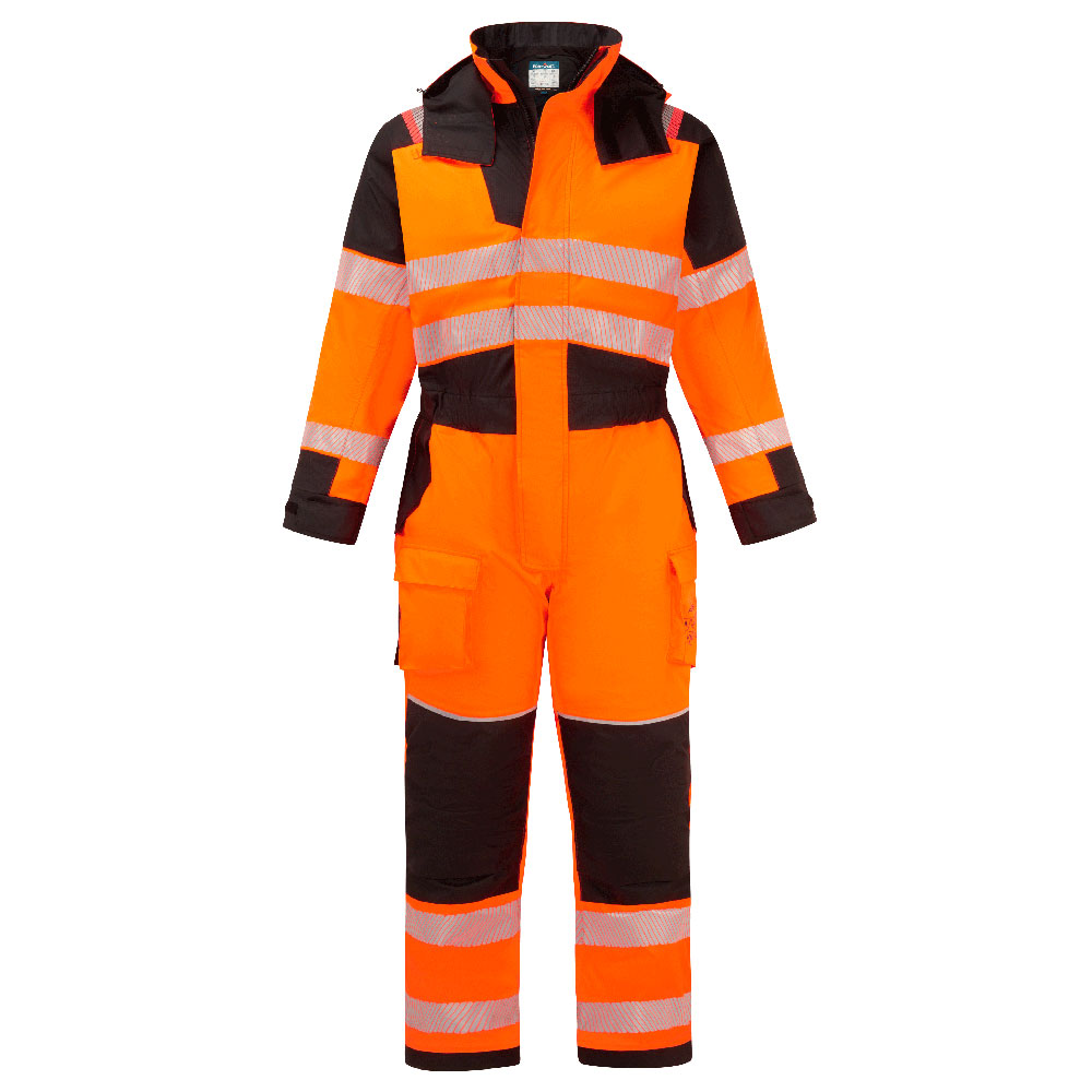 Tuta invernale ignifuga multinorma alta visibilità PW3 Modaflame Rain+ classe 3 – Arancione/nero