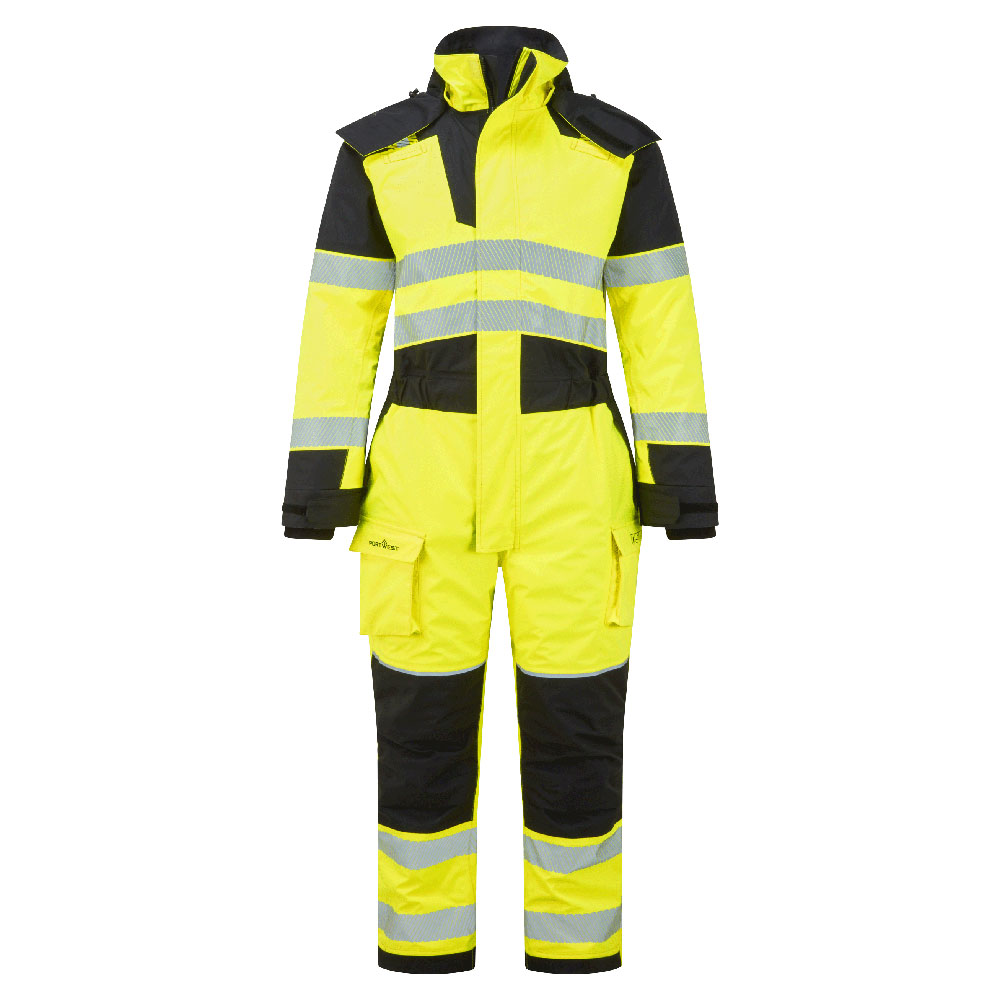 Tuta invernale ignifuga multinorma alta visibilità PW3 Modaflame Rain+ classe 3 – Giallo/nero