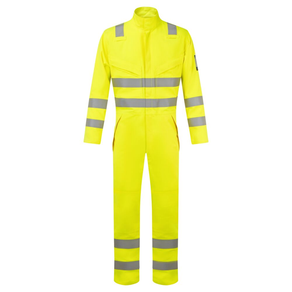 Tuta ignifuga multinorma alta visibilità Modaflame Work classe 3 – Giallo