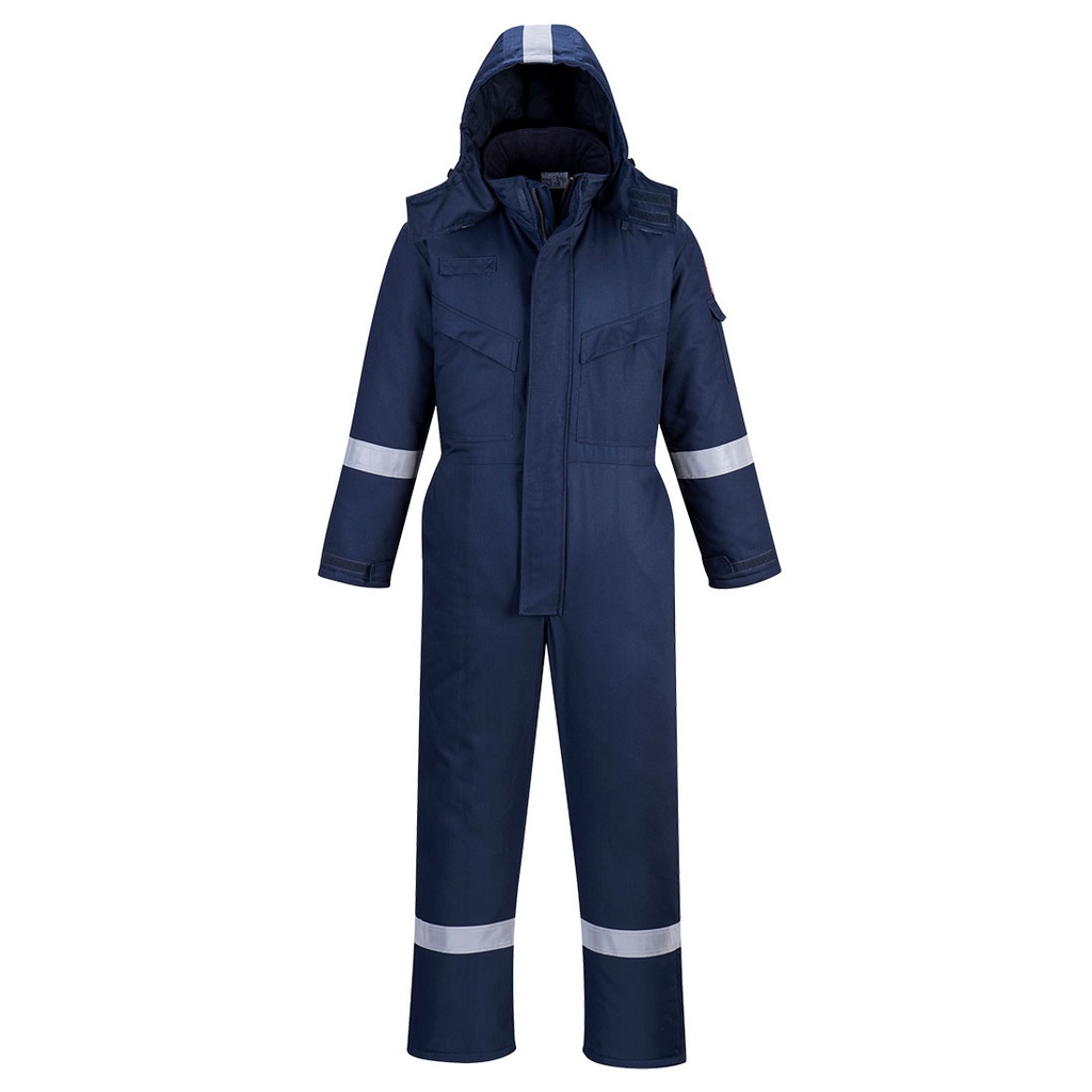 Tuta invernale imbottita ignifuga antistatica Bizflame Work – Blu navy chiaro