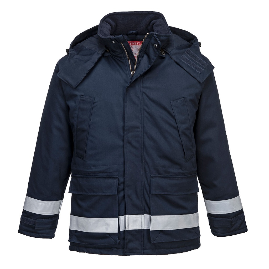 Giacca invernale imbottita ignifuga antistatica Bizflame Work – Blu navy chiaro