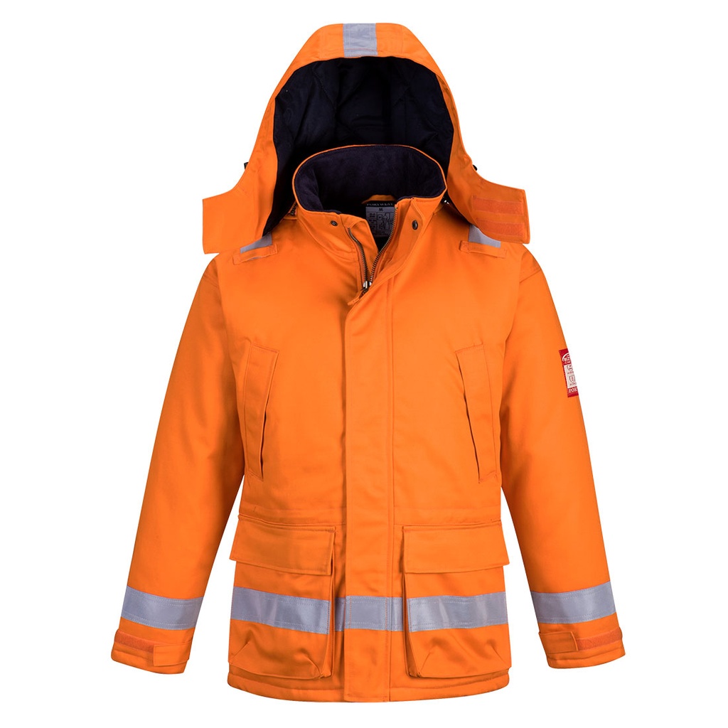 Giacca invernale imbottita ignifuga antistatica Bizflame Work – Arancione