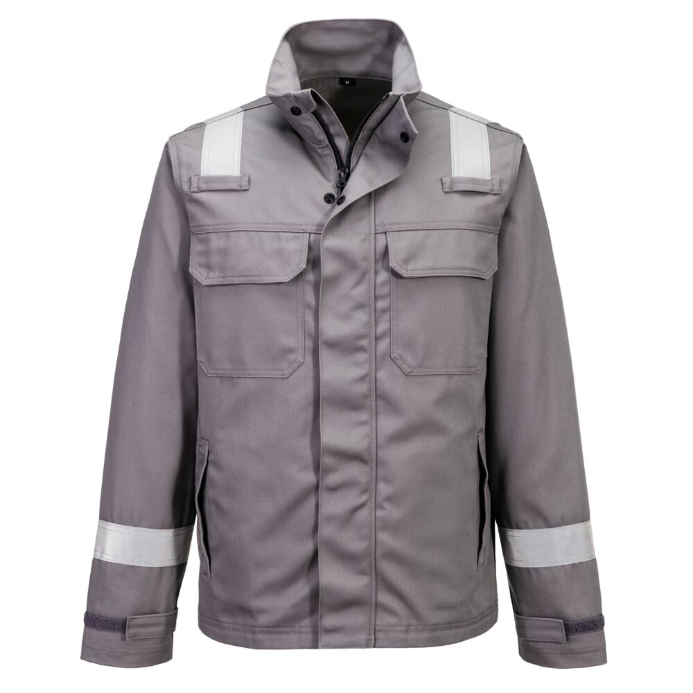 Giacca ignifuga Bizflame Work+ resistente agli agenti chimici – Grigio