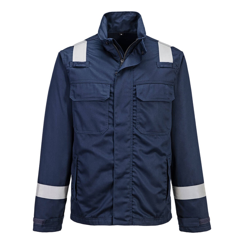 Giacca ignifuga Bizflame Work+ resistente agli agenti chimici – Blu navy chiaro