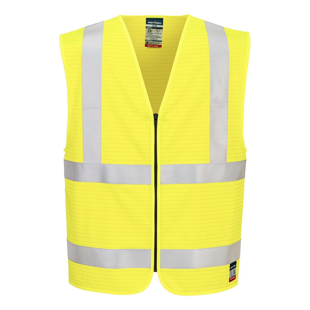 Gilet con zip Bizflame Hi-Vis FR – Giallo