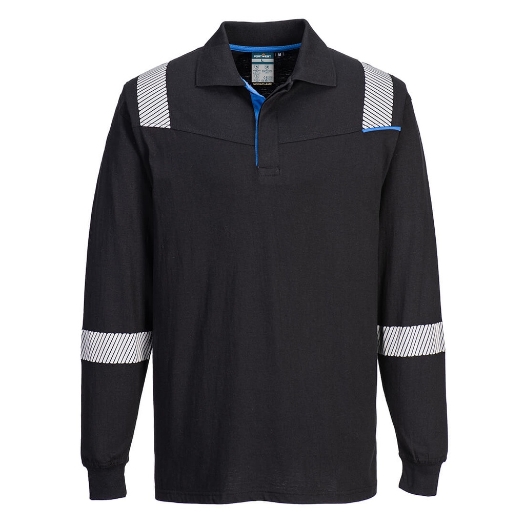 Polo WX3 FR Modaflame maniche lunghe – Nero