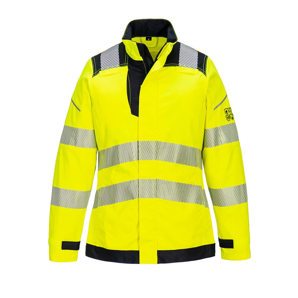 Giacca ignifuga multinorma alta visibilità da donna PW3 Modaflame classe 2 – Giallo/nero