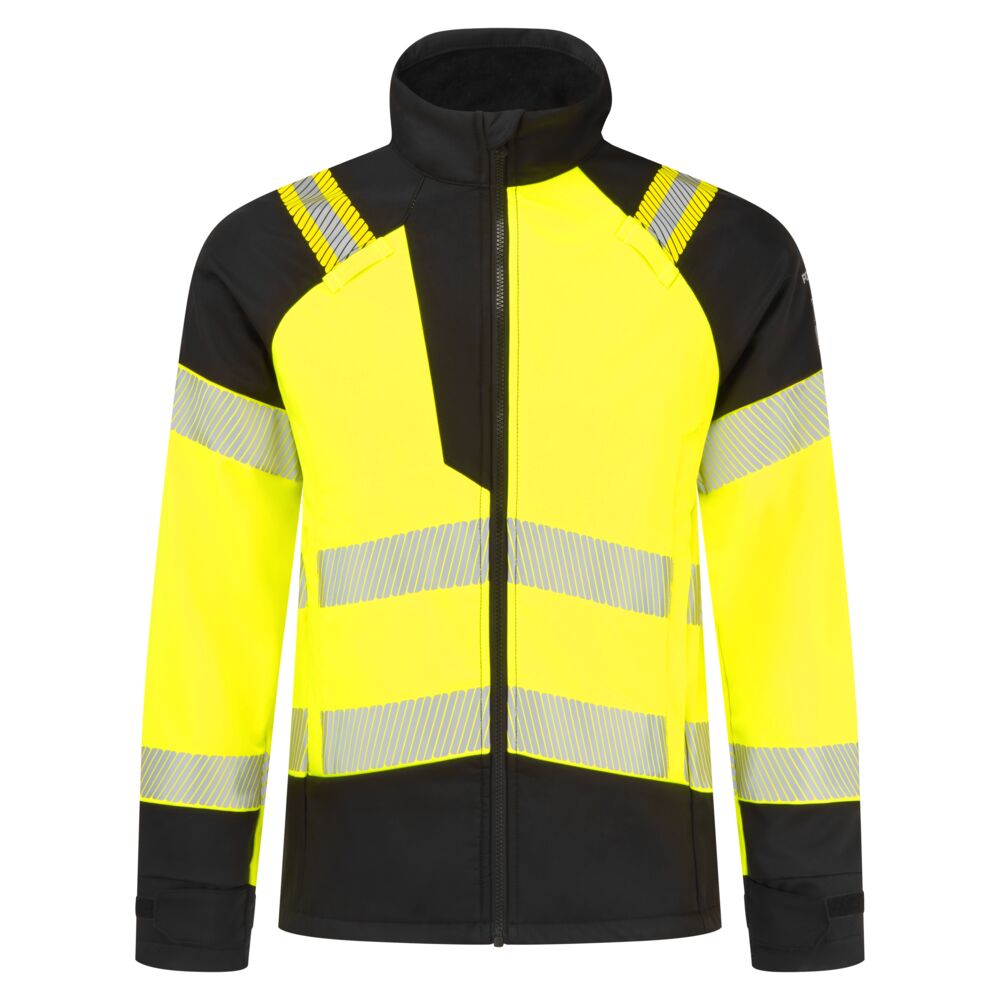 Giacca softshell ignifuga multinorma alta visibilità PW3 Modaflame classe 2 – Giallo/nero