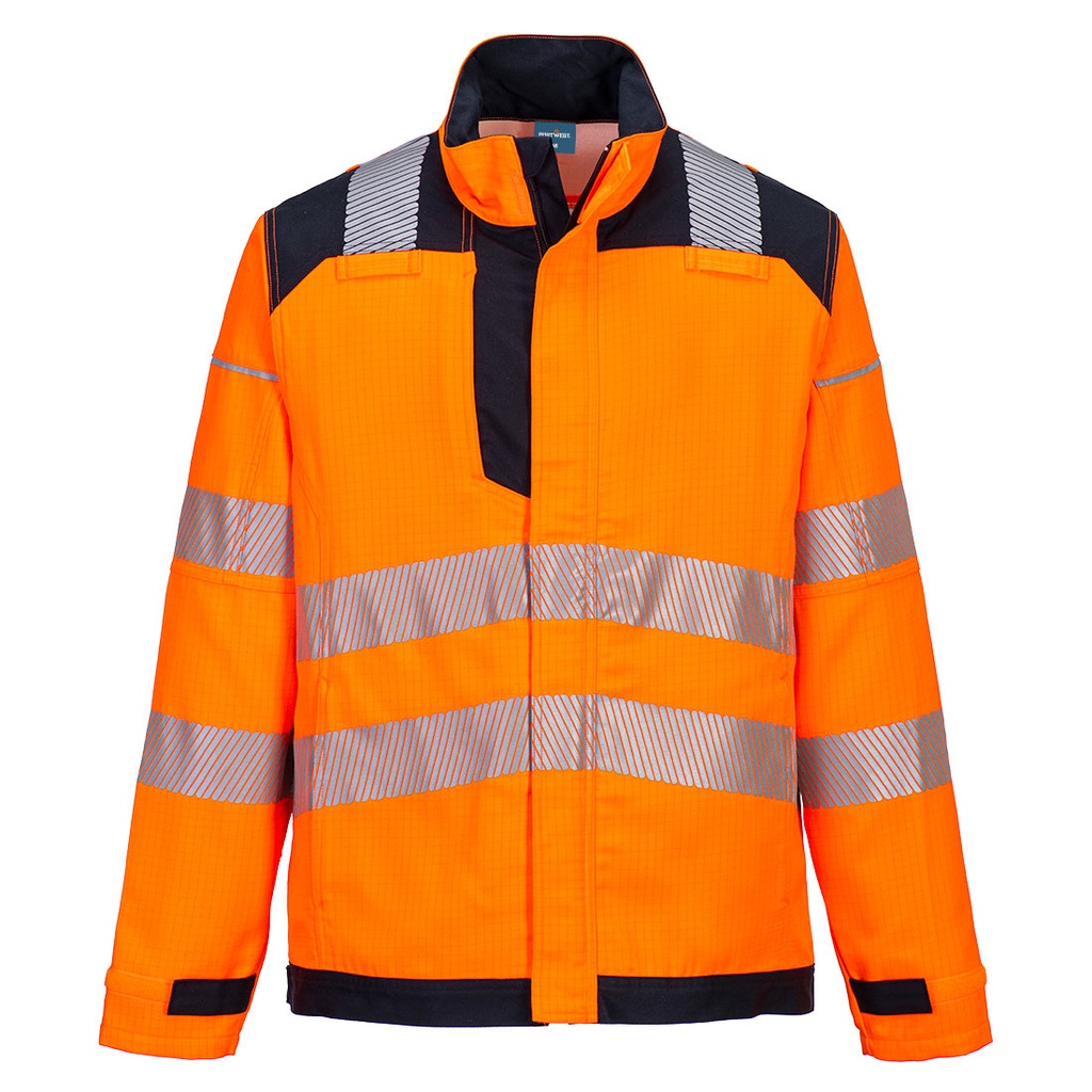 Giacca ignifuga multinorma alta visibilità arancione PW3 Modaflame classe 3 – Arancione/blu navy