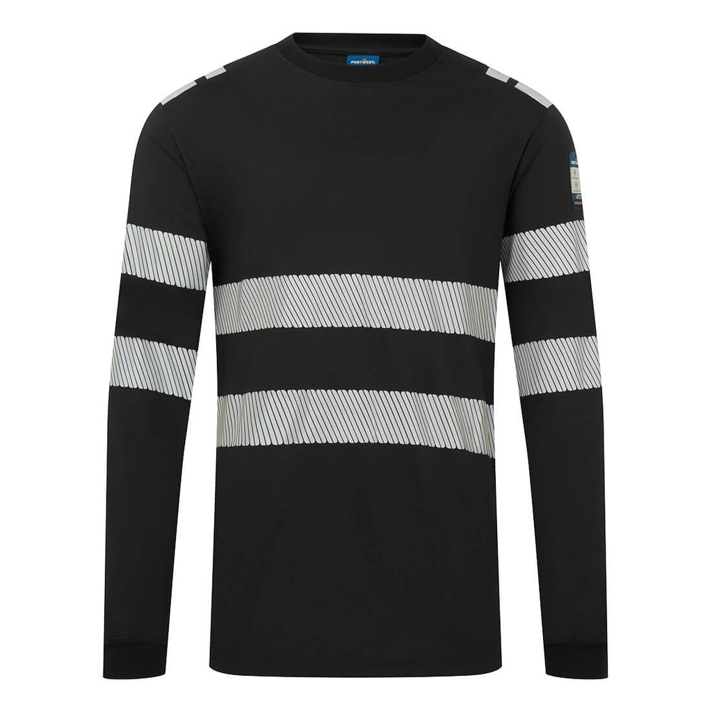 T-shirt manica lunga ignifuga antistatica PW3 Modaflame – Nero