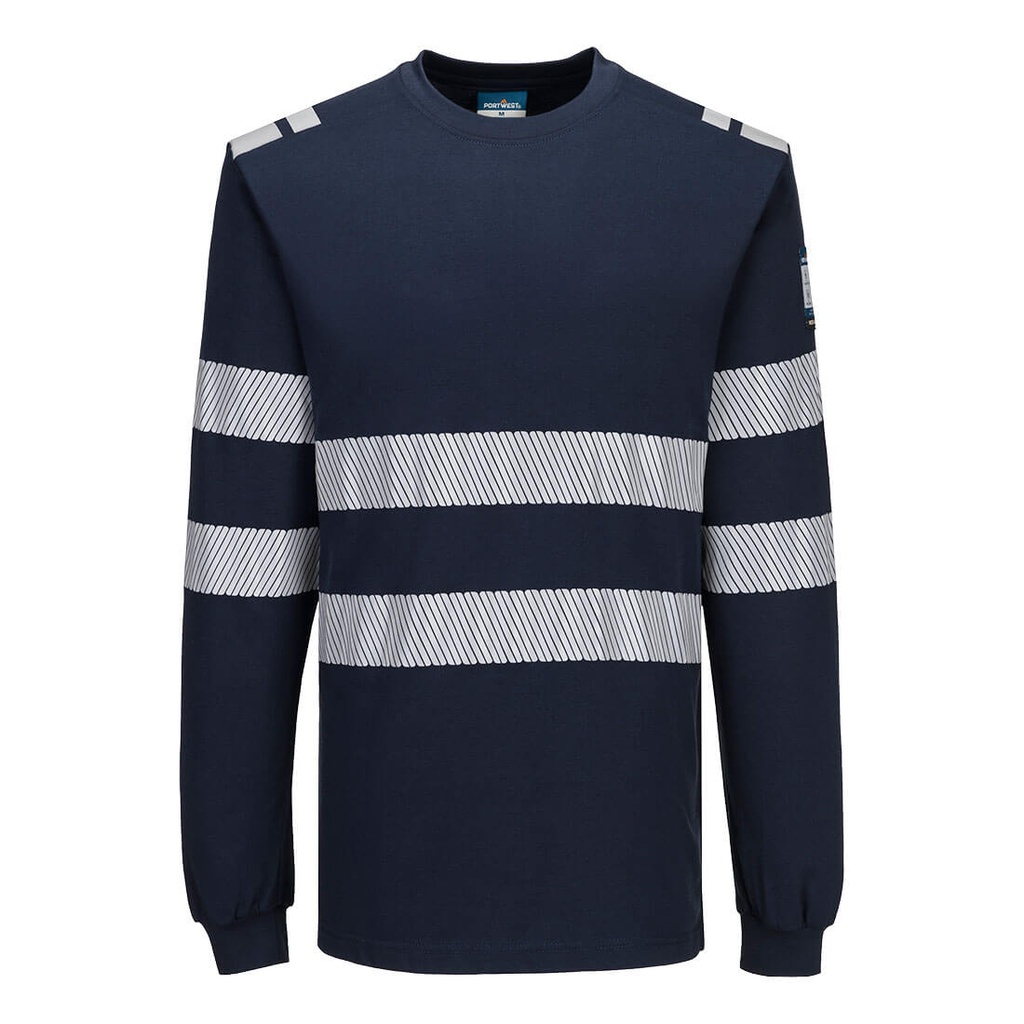 T-shirt manica lunga ignifuga antistatica PW3 Modaflame – Blu navy
