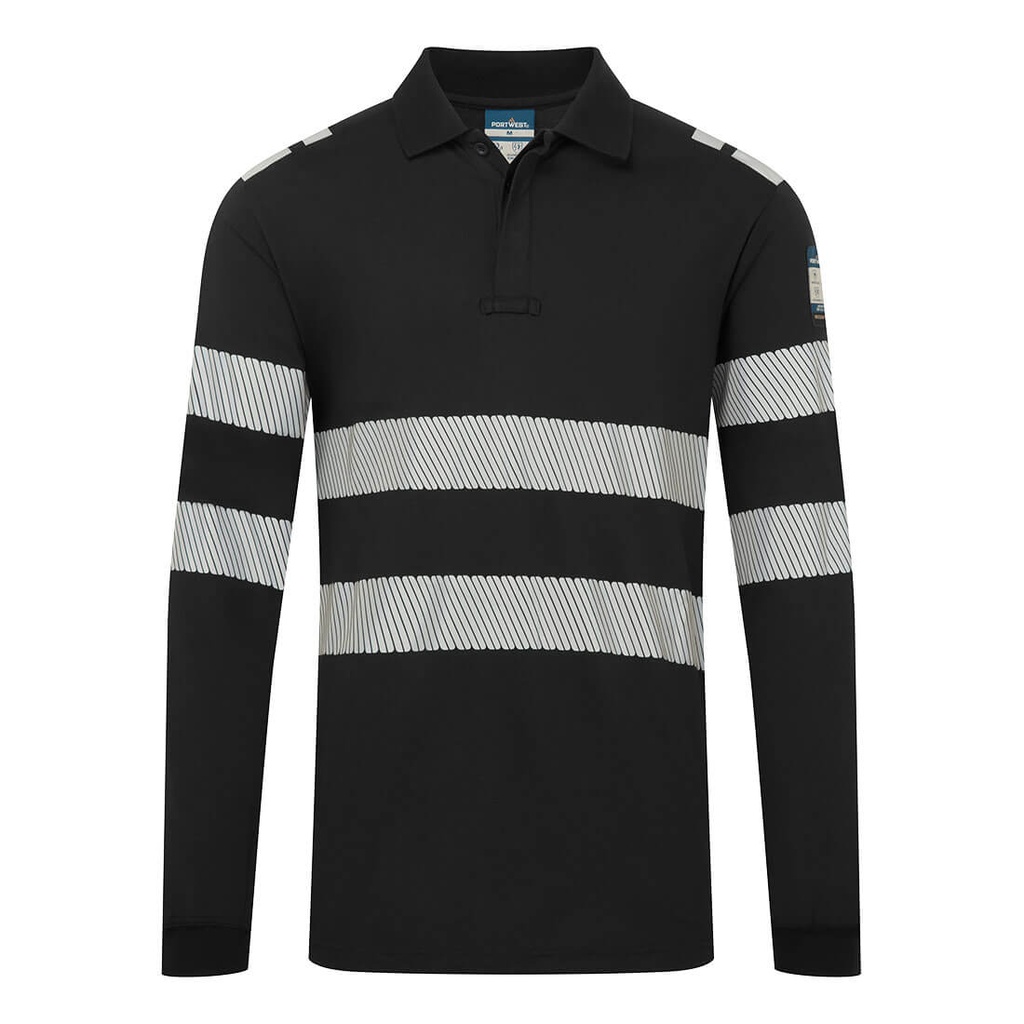 Polo manica lunga ignifuga antistatica PW3 Modaflame – Nero