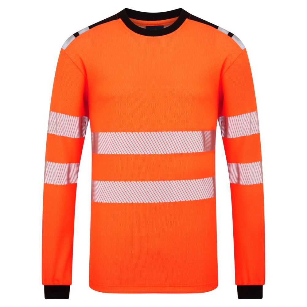 T-Shirt manica lunga PW3 Modaflame Knit HVO FR – Arancione/nero