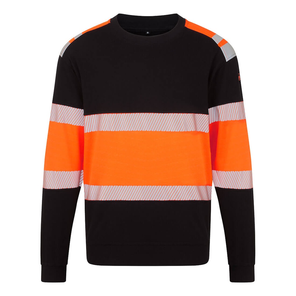 Felpa ignifuga alta visibilità arancione PW3 Modaflame classe 1 – Arancione/nero