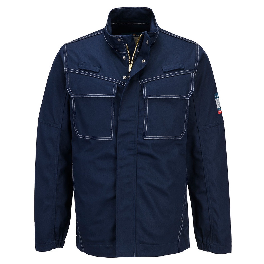 Giacca ignifuga antistatica Bizflame Work arco elettrico 19 cal/cm² – Blu navy