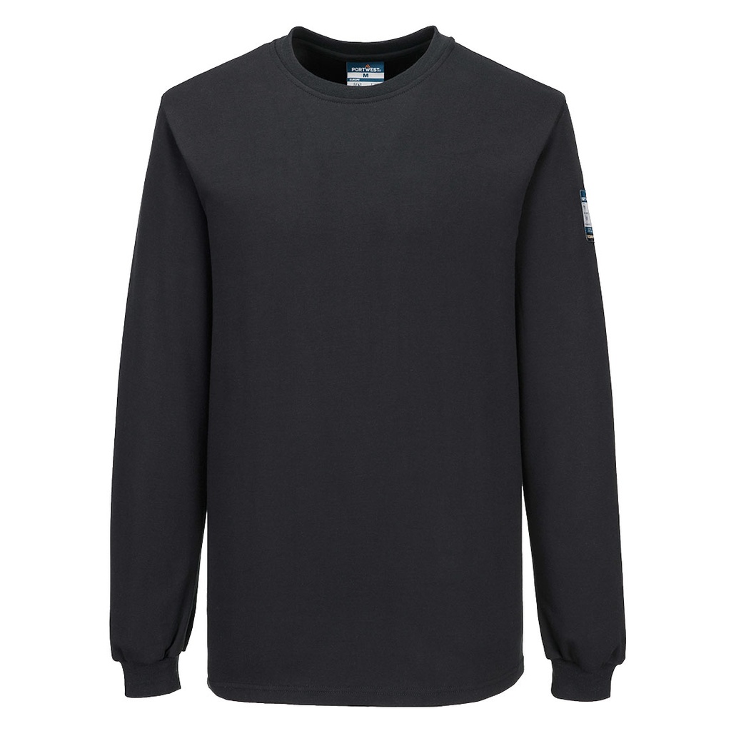 T-shirt manica lunga ignifuga antistatica Modaflame per saldatura – Nero
