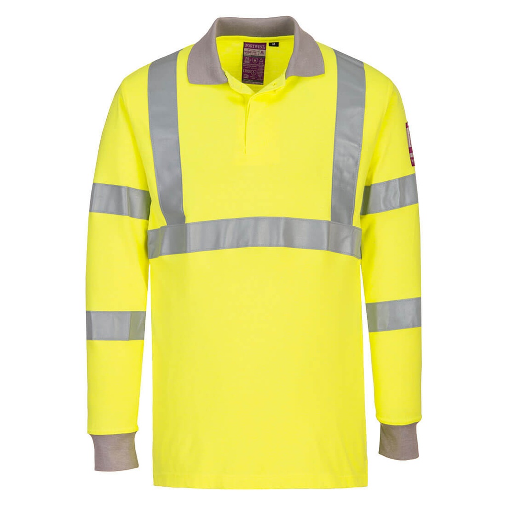 Polo manica lunga FR Modaflame antistatica Hi-Vis – Giallo