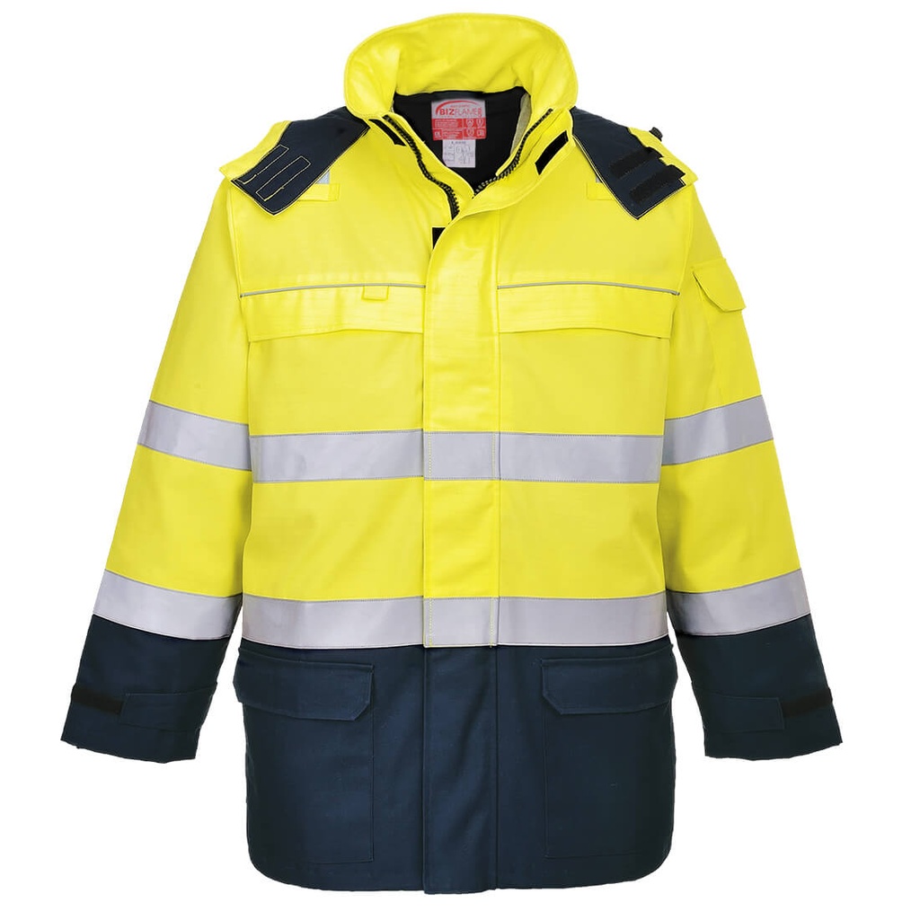 Giacca Bizflame Impermeabile multinorma Hi-Vis Arc – Giallo/blu navy
