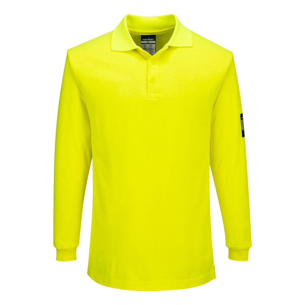 Polo manica lunga ignifuga antistatica Modaflame gialla – Giallo