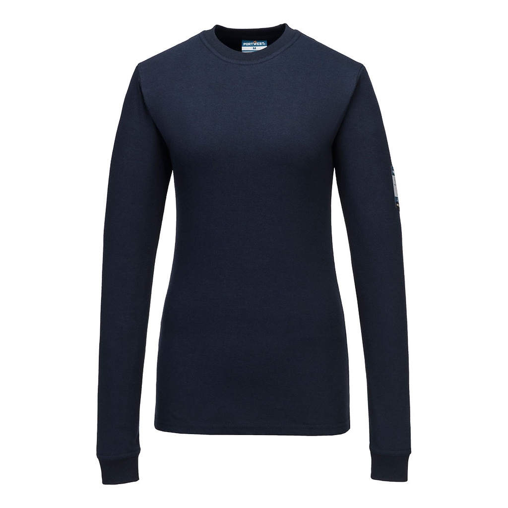 T-shirt manica lunga ignifuga antistatica da donna Modaflame – Blu navy