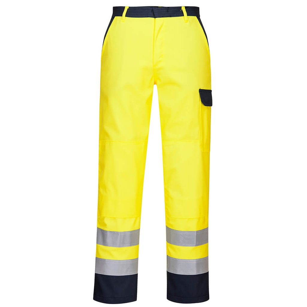 Pantaloni ignifughi antistatici alta visibilità Bizflame Work classe 2 – Giallo