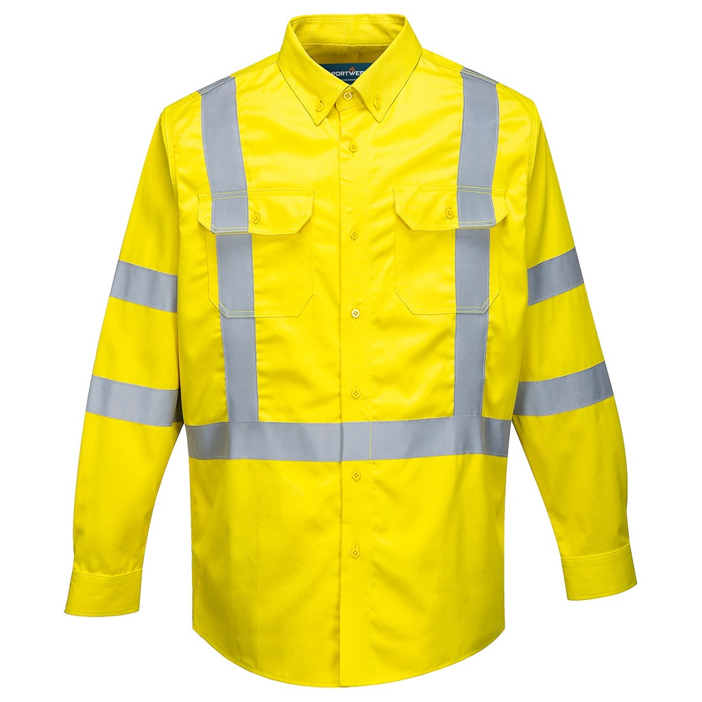 Camicia ignifuga alta visibilità Bizflame 88/12 classe 3 – Giallo