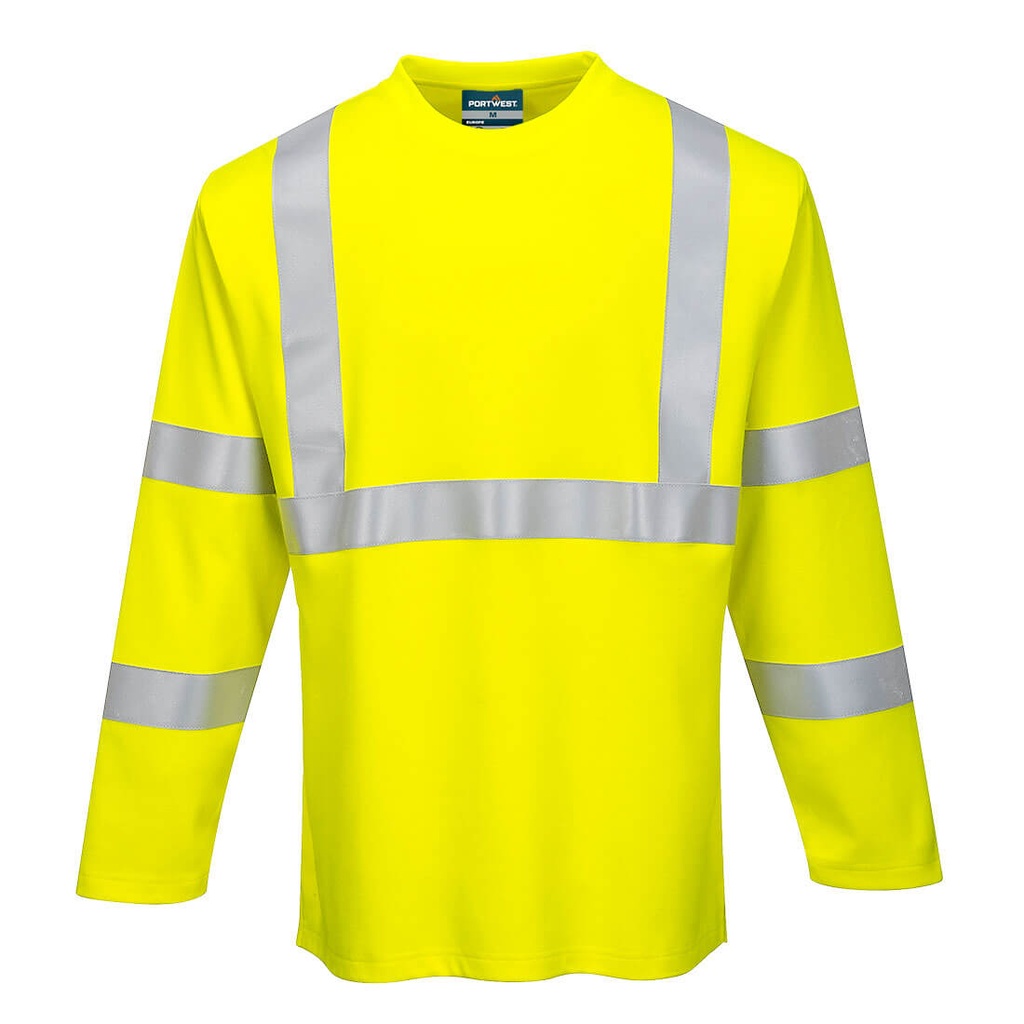 T-shirt manica lunga ignifuga alta visibilità Modaflame classe 3 – Giallo