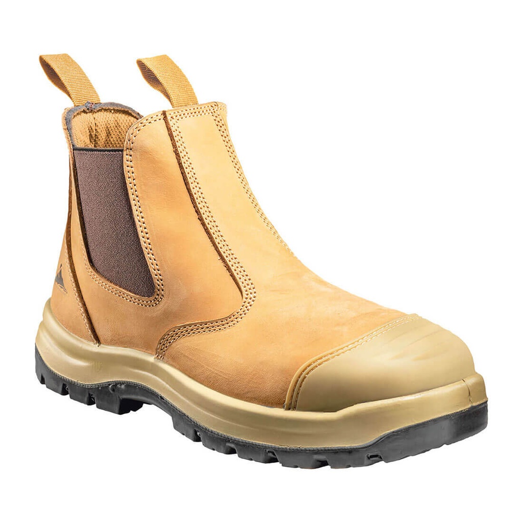 Stivaletto antinfortunistico Dealer senza lacci in nabuk S3 SRC – Grano
