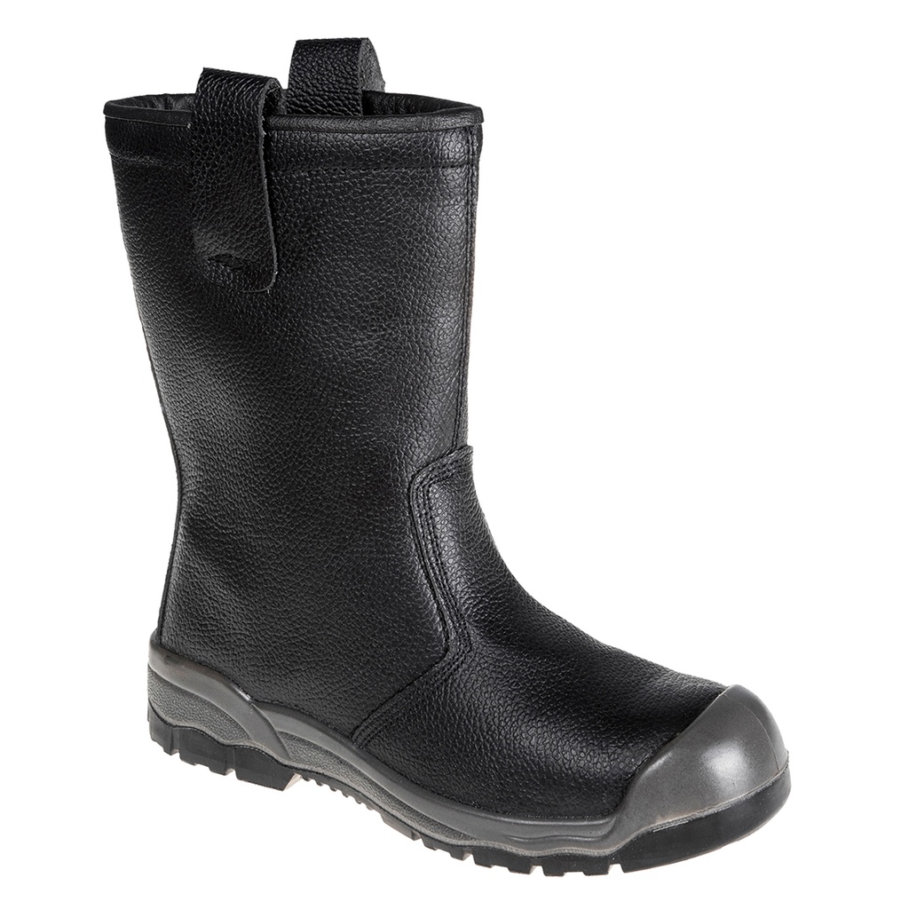 Stivale antinfortunistico Rigger in pelle foderato puntale in acciaio S1P SR – Nero