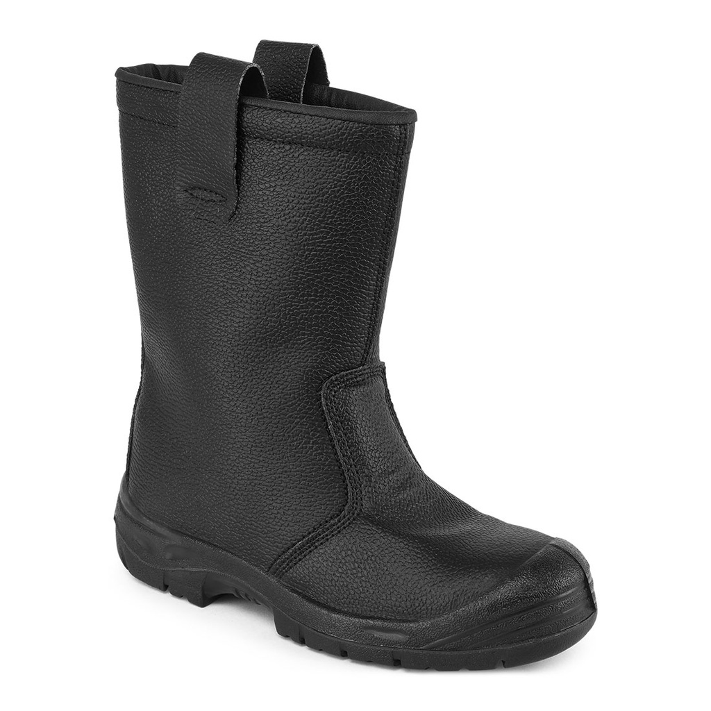Stivale antinfortunistico Rigger foderato in pelle puntale in acciaio S3 SR – Nero