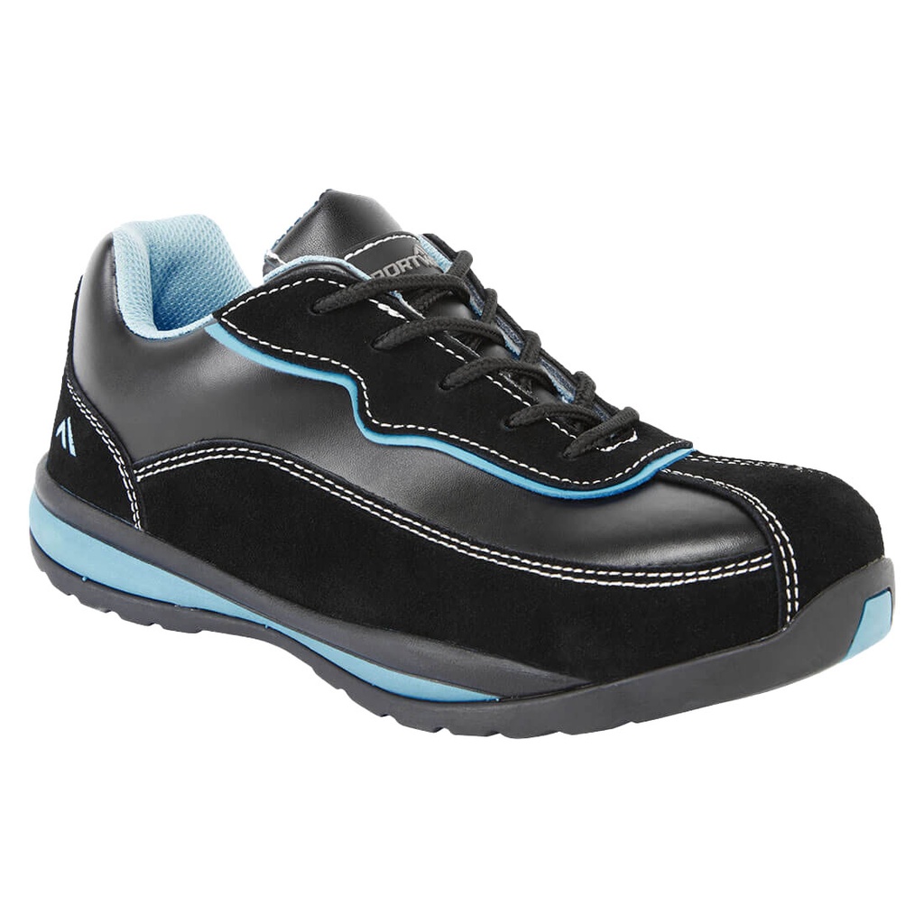 Scarpa antinfortunistica sportiva in pelle puntale in acciaio S1P HRO SR – Nero