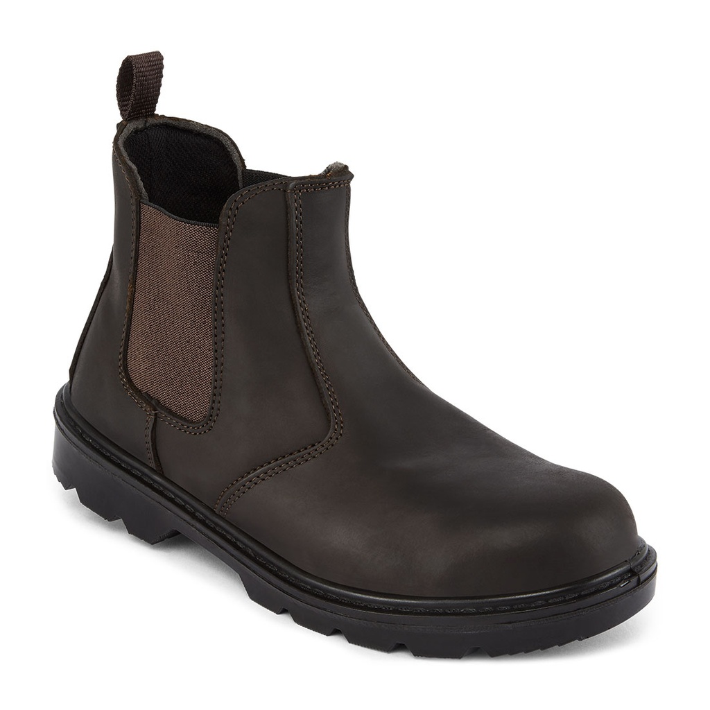 Stivaletto antinfortunistico Dealer in pelle puntale in acciaio S1P FO SR – Marrone