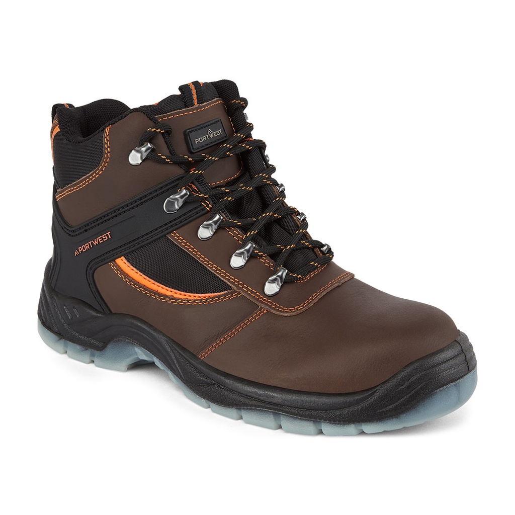Scarponcino antinfortunistico da trekking Mustang puntale in acciaio S3 SR FO – Marrone