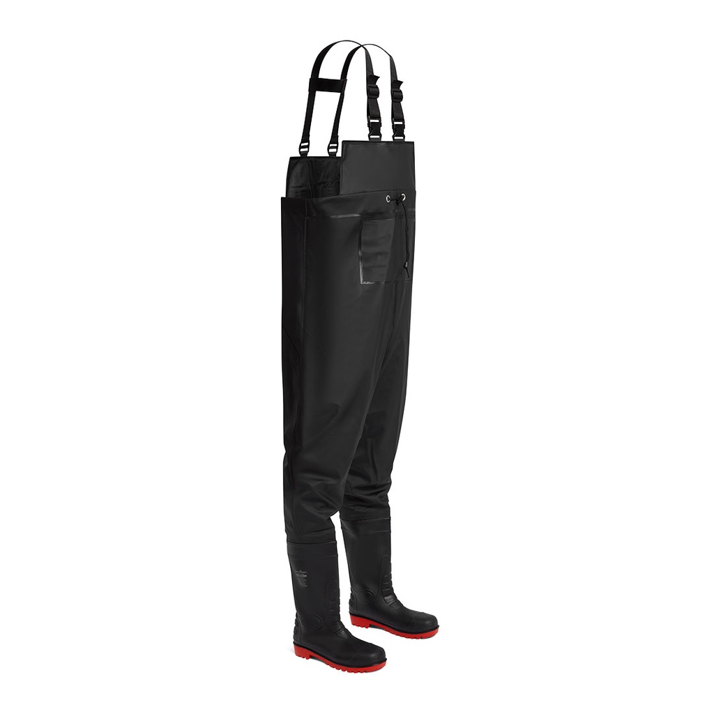 Waders a petto antinfortunistici in PVC puntale in acciaio S5 FO – Nero