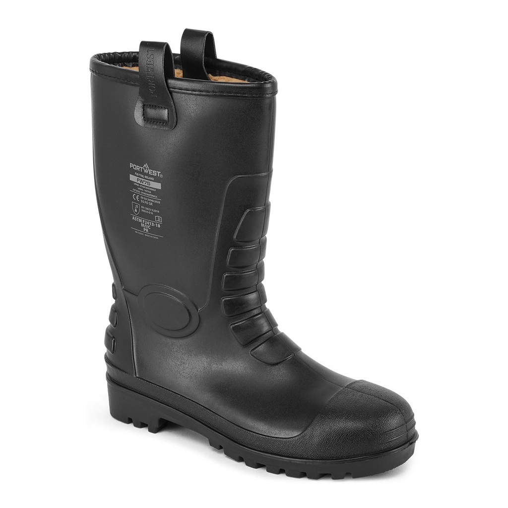 Stivale antinfortunistico Rigger in PVC foderato puntale in acciaio S5 FO CI – Nero