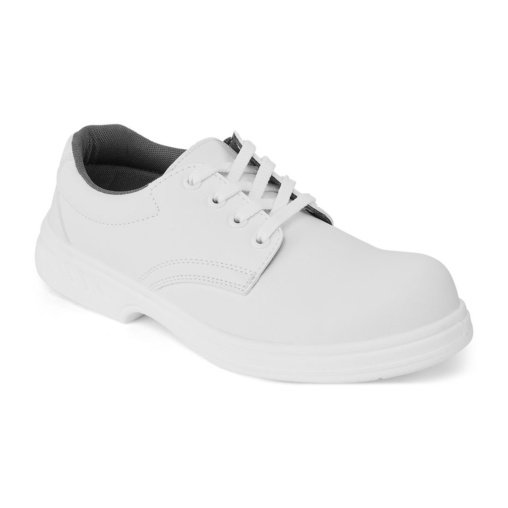 Scarpa antinfortunistica bassa in microfibra con lacci acciaio S2 FO SR – Bianco