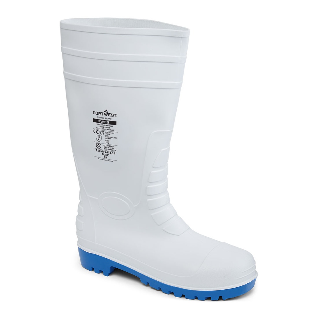 Stivali antinfortunistici Total Safety in PVC puntale in acciaio S5 FO – Bianco