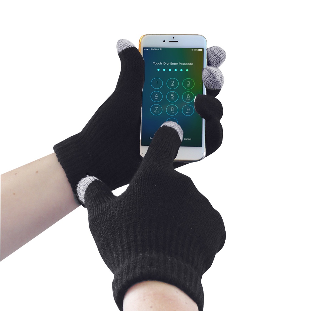 Guanti in maglia touchscreen – Nero