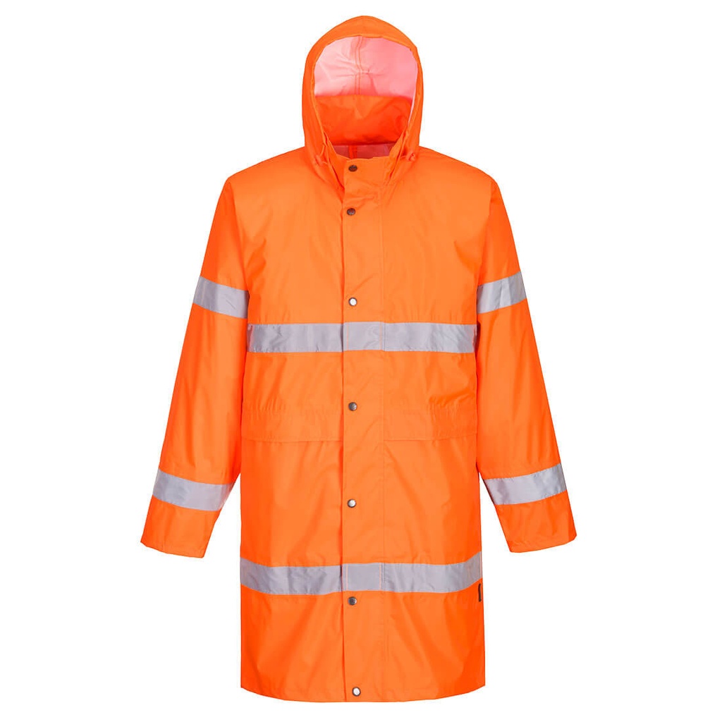 Cappotto impermeabile alta visibilità 100 cm classe 2/3 – Arancione