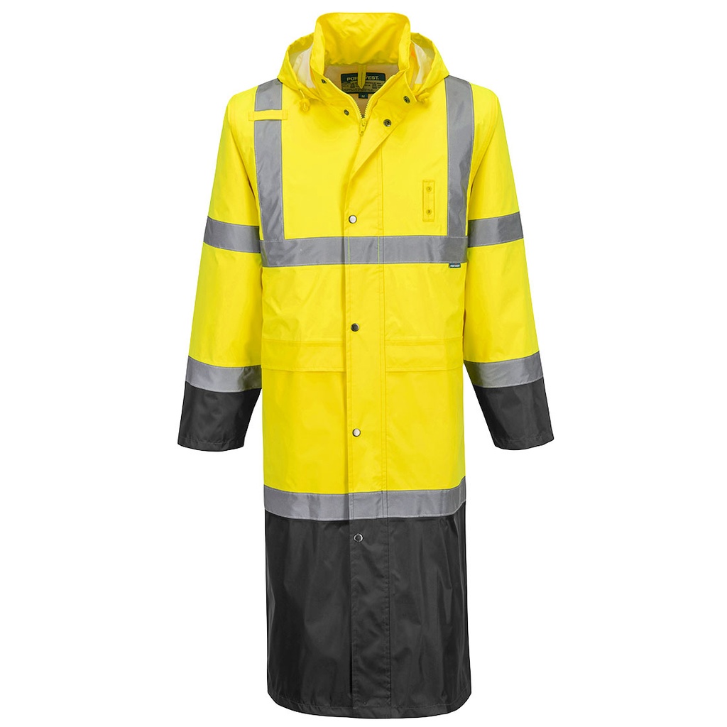 Cappotto impermeabile alta visibilità bicolore 122 cm classe 3 – Giallo/nero