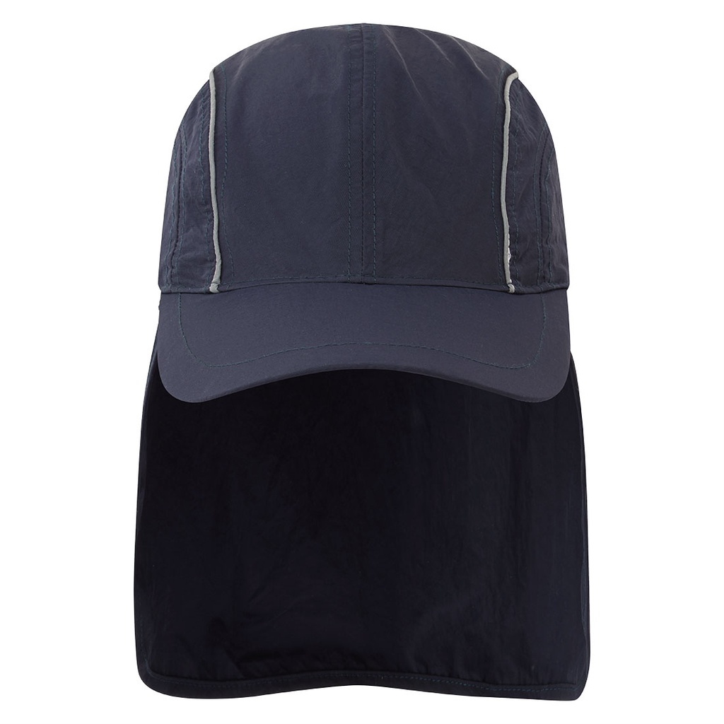 Cappellino parasole traspirante con copricollo – Blu navy