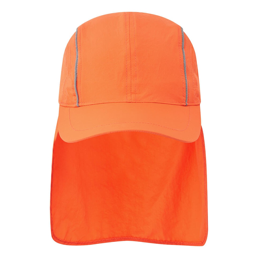 Cappellino parasole traspirante con copricollo – Arancione