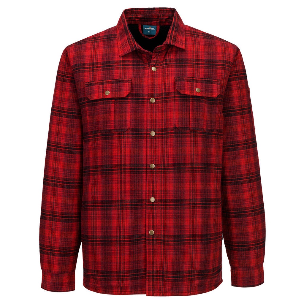 Camicia da lavoro a quadri foderata sherpa KA3 – Rosso