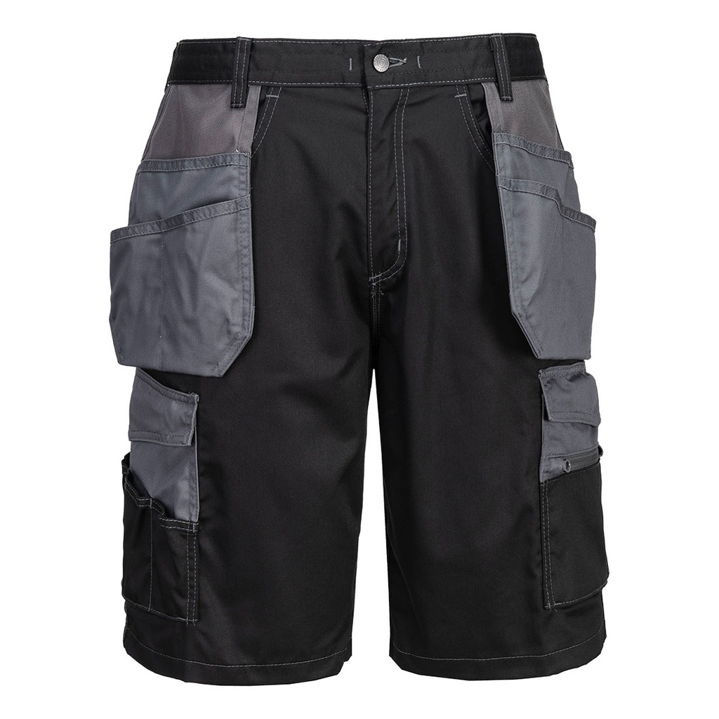 Pantaloncini da lavoro Granite con tasche holster – Nero/grigio zoom